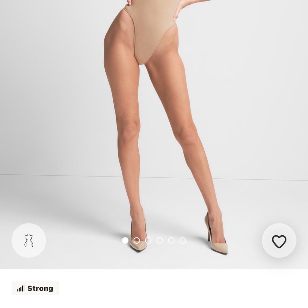 SKIMS Sculpting High-Cut Bodysuit in Clay